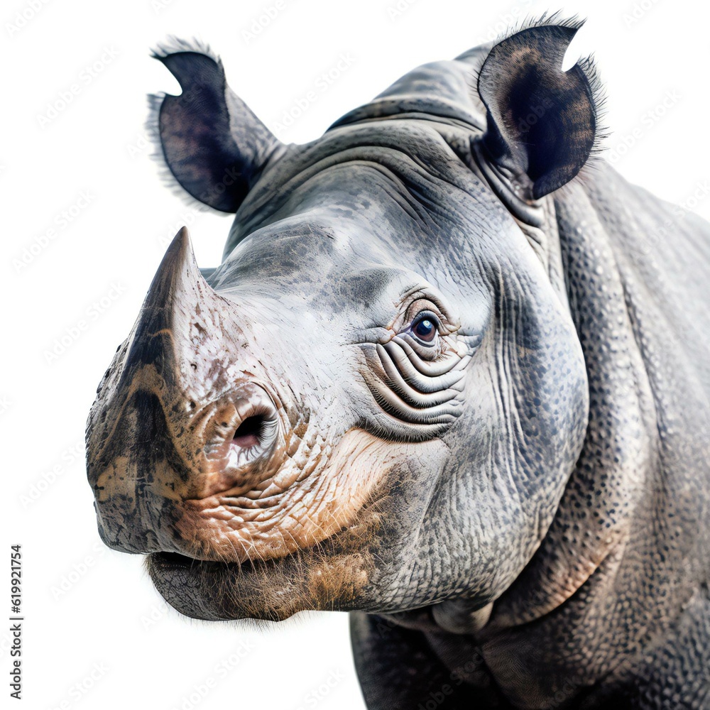 Wall mural Endangered Elegance: Sumatran Rhinoceros - Wall murals