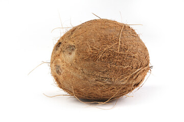 Whole Coconut on white background