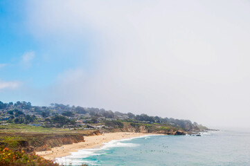 Beach and California Coast With Scenic Views Along the PCH 1 Highway