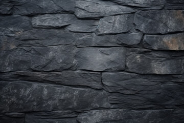 black stone wall that can be used as a background. Its relief and texture create a sense of strength and reliability