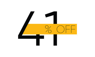 creative 41% sale off vector, typography 41% off sale, 41% off discount sale