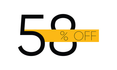 Obraz premium creative 58% sale off vector, typography 58% off sale, 58% off discount sale