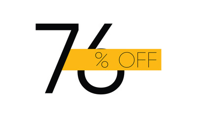 creative 76% sale off vector, typography 76% off sale, 76% off discount sale