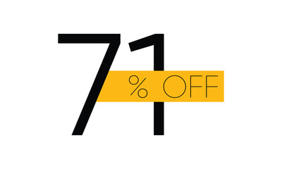 creative 71% sale off vector, typography 71% off sale, 71% off discount sale