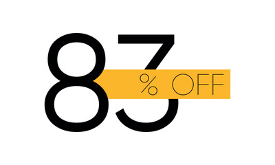 creative 83% sale off vector, typography 83% off sale, 83% off discount sale