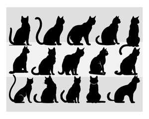 Cat Svg | Cats | Cats Silhouette | Cats Funny | Cats Cute | Cats Cartoon | Cats Black | Animal Svg | Animal Silhouette | silhouette cat | cats Clipart| Vector cats| cats Outline | Eps