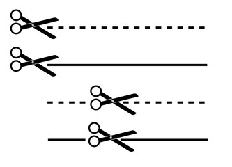 High-Quality Scissors Cutting Dotted Lines Icon for Creative Projects