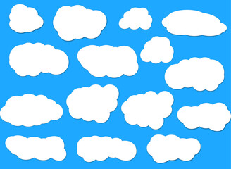 Collection of Different Cloud Shapes for Design