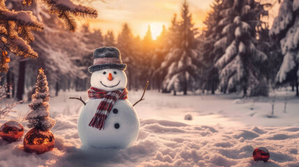 Obraz premium cute snowman.