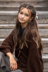 Close up portrait of a beautiful teenage girl