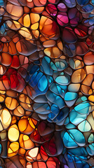 A close up of a stained glass window. Generative AI.