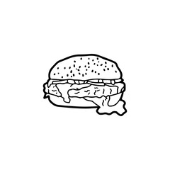 vector illustration of burger outline concept