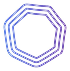 Purple Neon Light Sign Hexagon Polygon Frame