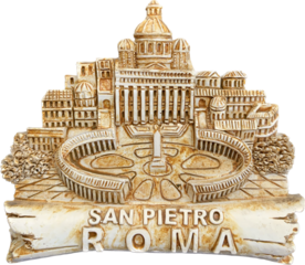 Imã de geladeira com a praça são Pedro no Vaticano, suvenir para presente de viagem.