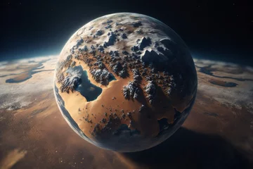Cercles muraux Pleine Lune arbre aerial view of planet earth, Generative AI