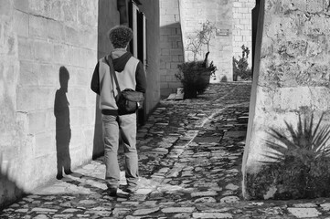 Architectural detail of the famous Sassi of Matera, Unesco World Heritage Site in Italy, Europe