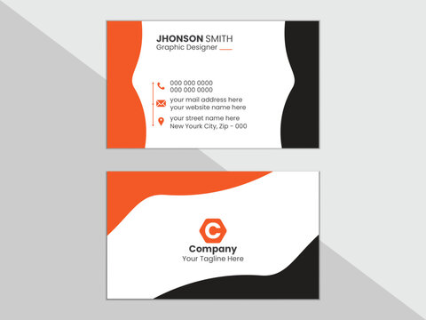 Business card design template, modern creative Corporate card, Minimal identify card.