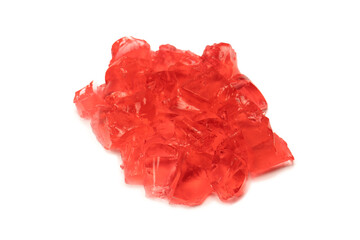 Fototapeta premium Sweet fruit jelly dessert isolated on a white background.