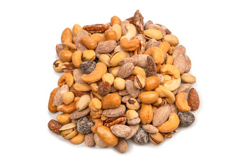 A group of almonds, pistachios, walnuts, macadamia, cashews.
