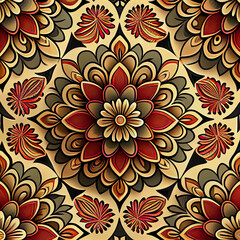 Seamless Repeating Indian pattern background, graphic design
