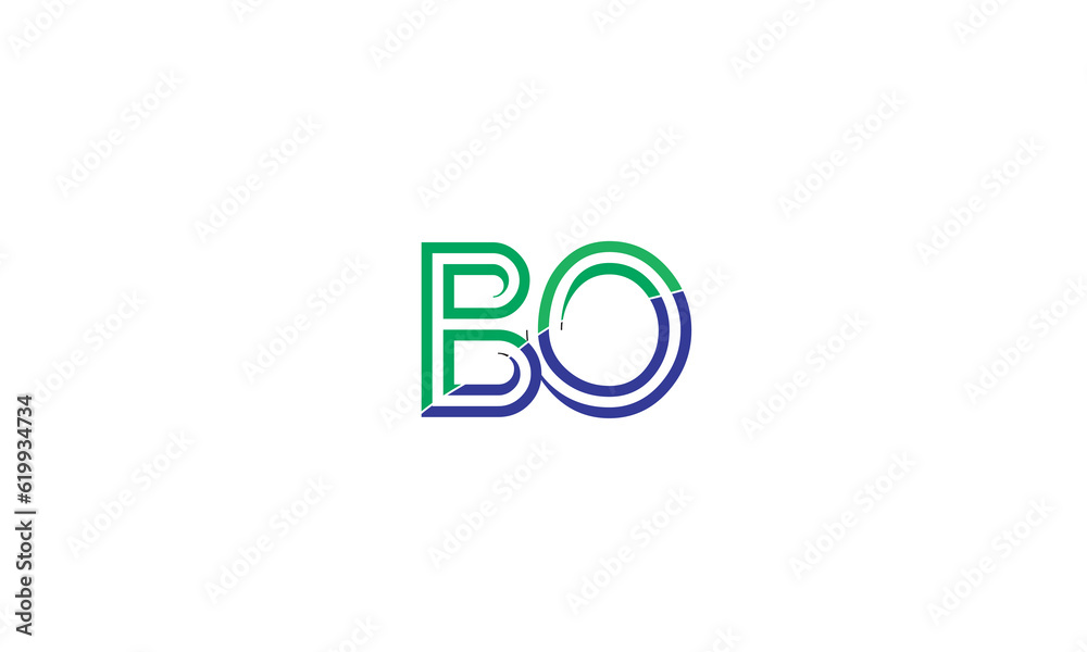 Wall mural bo, ob, o, b abstract letters logo monogram