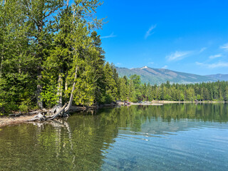 Beautiful Lake McDonald in Glacier National Park by West Glacier in Montana