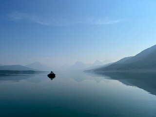 Beautiful Lake McDonald in Glacier National Park by West Glacier in Montana