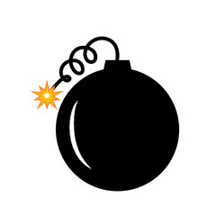 Bomb, wick and explosion icon. Explosive device operation concept. Vector illustration. Flat style.