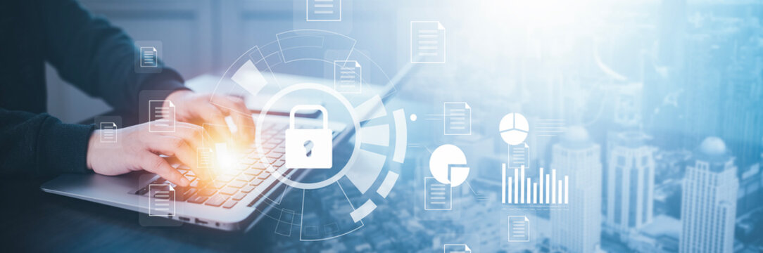 Cyber security and Security password login online concept  Hands typing and entering username and password of social media, logging in with smartphone to an online bank account, data protection hacker