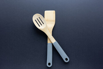 Salad wood texture utensil