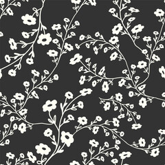 Seamless floral pattern. Doodle flower print for fabric, textile, wrapping paper, wallpaper