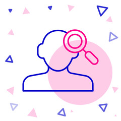 Fototapeta premium Line Finding a problem in psychology icon isolated on white background. Colorful outline concept. Vector