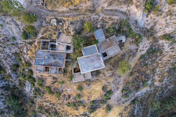 overhead photo of several farmhouses in Los Lozanos (Ugijar) south of Granada