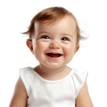 Cute baby toddler headshot portrait over isolated transparent background