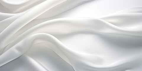 Fototapeta premium Texture of white silk fine fabric with different folds. Texture of tulle, white wedding fabric. Generative AI.