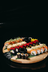 Unagi sushi Set on the black background