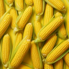 Fotobehang ond D'écran avec des épis de maïs bien jaune - IA Generative © DOMINIQUE MARIOTTI