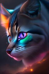 a cat with beautiful colored eyes. created with Generative AI technology