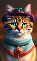 a cat with beautiful colored eyes. created with Generative AI technology
