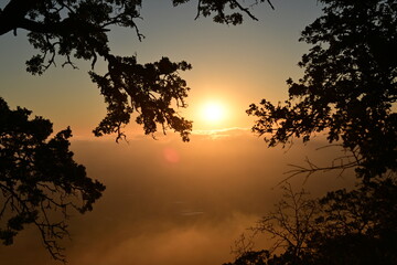Fototapeta premium sunset over the river
