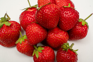 strawberries on white background