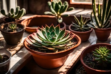 cactus in a pot, by generative AI