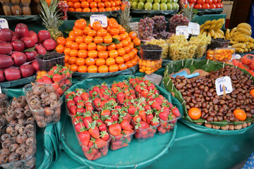  fruit stall at local market in Istanbul 