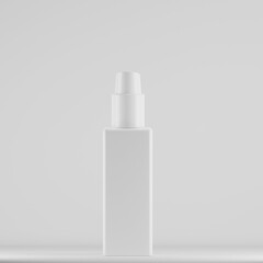 white plastic cosmetic bottle 3d render