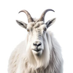 a Mountain Goat, Oreamnos americanus, Portrait, in various positions, Nature-themed, photorealistic illustrations in a PNG, cutout, and isolated. Generative AI