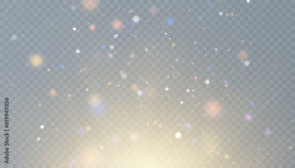 Aufkleber Abstract bokeh lights isolated on transparent background for Christmas and New Year illustrations. Vector