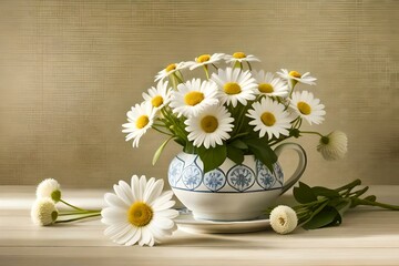 daisies in a vase generated AI
