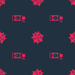 Set Spray against insects and Bacteria on seamless pattern. Vector
