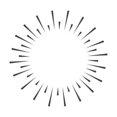 Sunburst black color isolated on white background. vector 10 eps