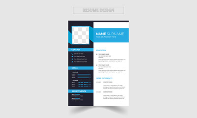 modern vector minimalist cv or resume template design